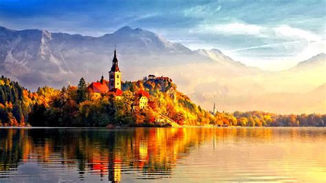 Beautiful Castle In The Light Of Autumn Sun Hd Wallpaper Wallpaper