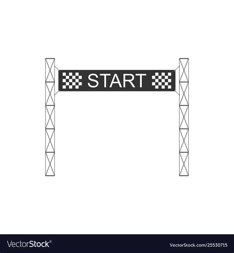 Starting Line Icon Isolated Start Symbol Flat Vector Image