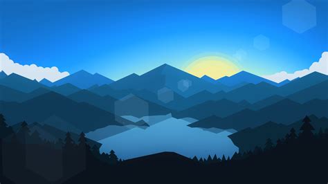 2560x1440 Forest Mountains Sunset Cool Weather Minimalism 1440p