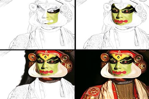 Paintings For Sunil Damodaran Four Part Of Mousepainting Kathakali