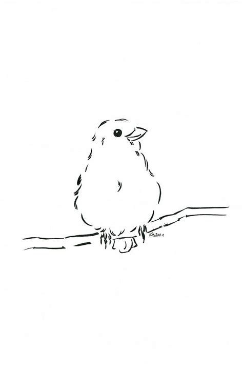 Minimalist Bird Portrait Drawing By Karen Kaspar Pixels
