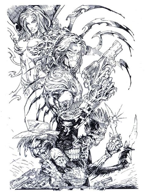 Marc Silvestri Darkness Comic Books Art Fantasy Sketches Black And