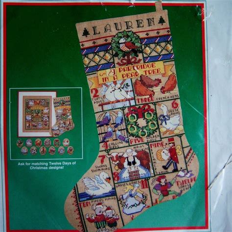 Counted cross stitch uses special fabrics that are called evenweave fabrics. Linen Cross Stitch Kit Christmas Stocking Twelve Days Of ...