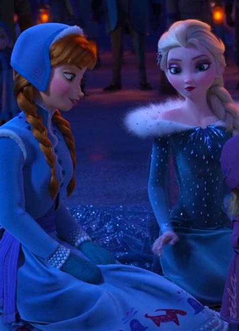 Two Frozen Princesses Sitting On The Ground Talking To Each Other