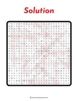 Origin Of Early Humans Word Search Puzzle By Word Searches To Print