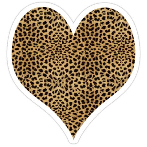 "Cheetah Heart T-Shirt" Stickers by simpsonvisuals | Redbubble png image