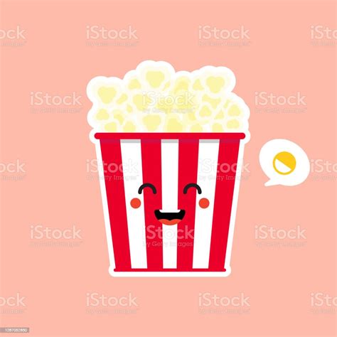 Popcorn Jagung Pop Lucu Dan Kawaii Di Kotak Ember Merah Bioskop Snack