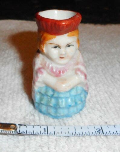 Vintage Miniature Made In Occupied Japan Toby Jug Mad Woman In Blue