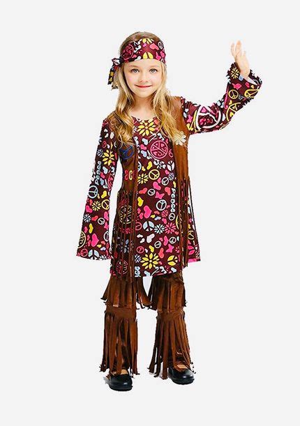 Peace And Love Hippie Kinder Kostüm Für Mädchen Groovy 60s Woodstock