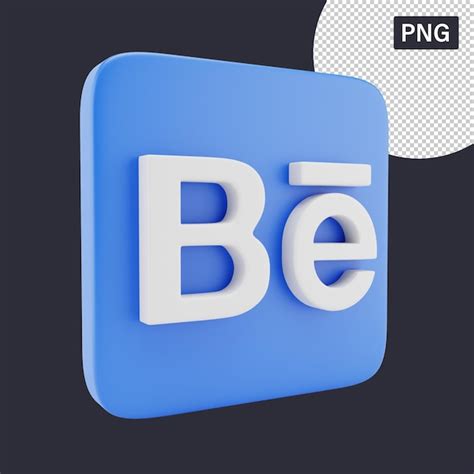 Ícone Do Behance 3d Psd Premium