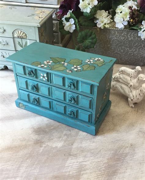 French Country Jewelry Chest Upcycled Vintage Shabby Chic Etsy