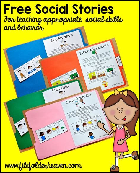 Free Printable Folder Stories Simple One Page Social Stories That