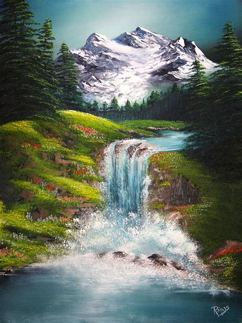 Pin By Tudy Santibañez Vicencio On Art Scenery Paintings Waterfall
