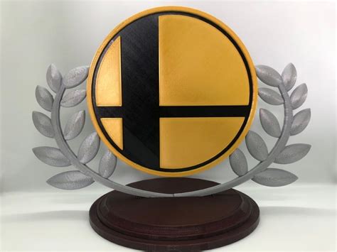Super Smash Brothers Trophy Gold Silver Bronze Etsy