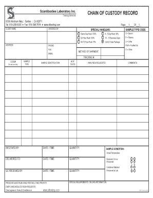 Chain Of Custody Form Pdf Fill And Sign Printable Template Online