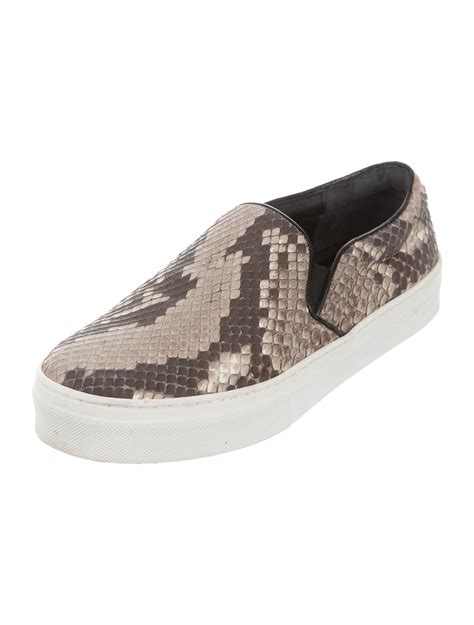 Celine Céline Snakeskin Slip On Sneakers Grey Sneakers Shoes