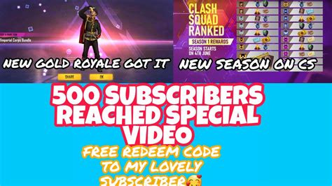 Free fire redeem code is given here for free! NEW SEASON ON RANKED CS MODE | FREE REDEEM CODE | NEW ...