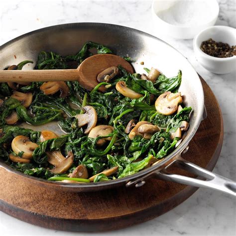 It's ready in about 30 minutes! Mushroom and Spinach Saute Recipe | Taste of Home