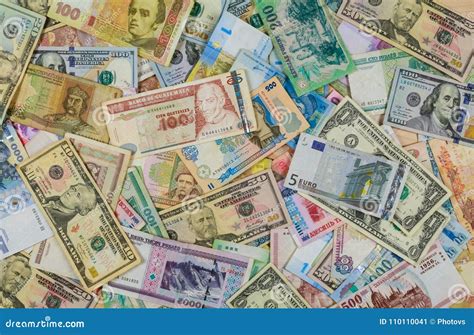 Background Of Banknotes From Different Countries Stock Image Image Of