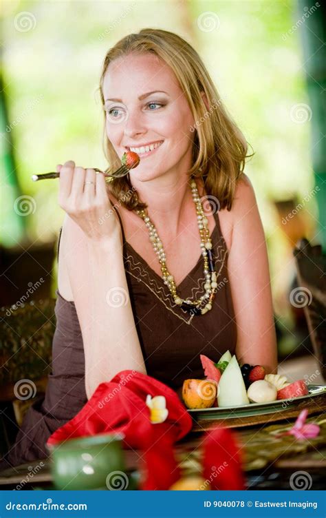 Woman Eating Breakfast Stock Photo Image Of Breakfast 9040078