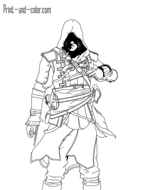 Assassins Creed Edward Kenway Sketch Coloring Page