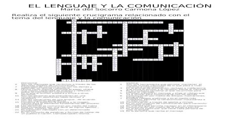 Crucigrama El Elnguaje Y La Comunicación Resuelto Pdf Document