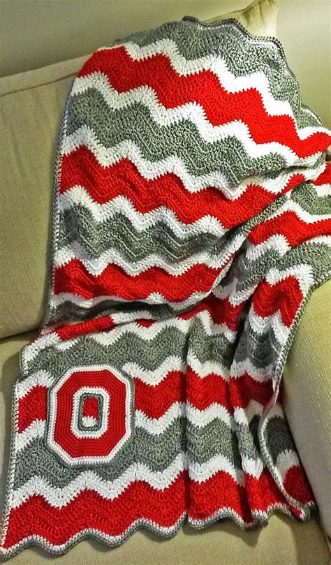 Ohio State Blanket Crochet Afghan Osu Buckeyes Collegiate Afghan