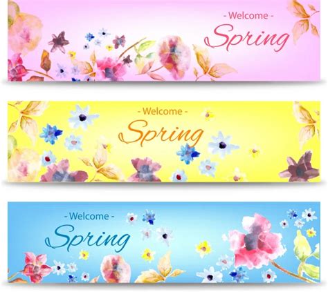 Spring Banner With Flower Vectors Graphic Art Designs In Editable Ai