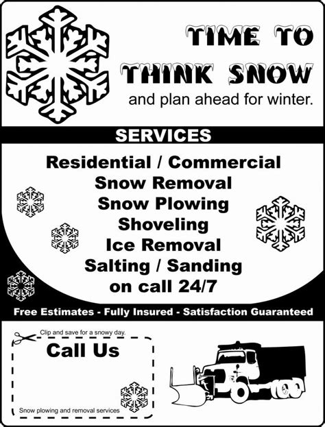 Free Snow Shoveling Flyer Template Free Printable Templates