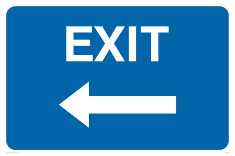 Exit Arrow Left From Safety Sign Supplies