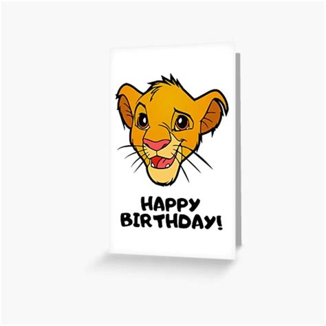 Happy Birthday The Lion King Simba Greeting Card By Rotembutzian