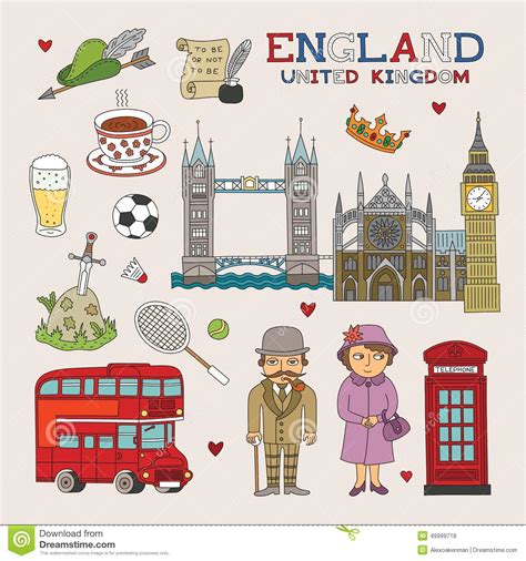 Vector England Doodle Art For Travel And Tourism