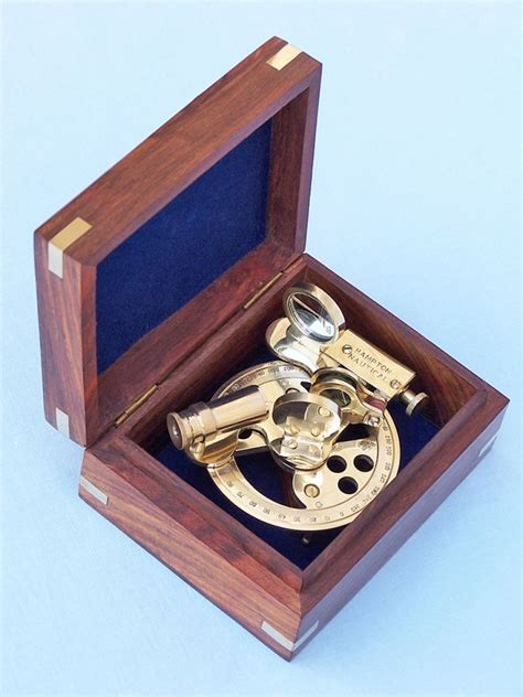 buy brass round sextant with rosewood box 4in model ships