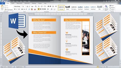 Ms Word Tutorial~~ 2 Fold Brochure Design In Ms Word Youtube