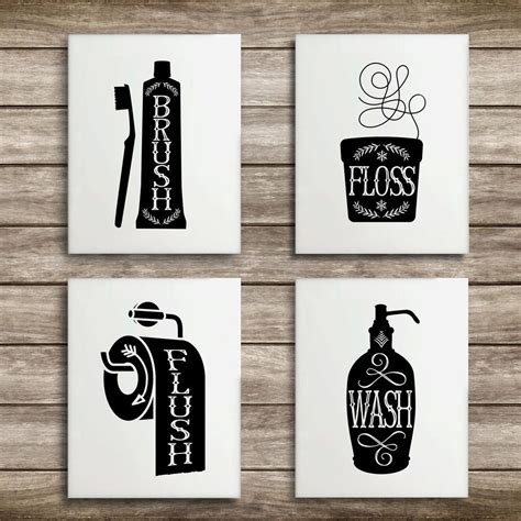 Bathroom Canvas Wall Decor Wall Art Paintings Black And White
