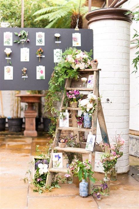 rustic ladder wedding decor | Rustic outdoor wedding, Botanical wedding