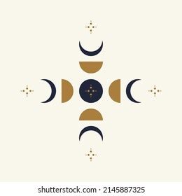 Vector Phases Golden Moon On Nude Stock Vector Royalty Free