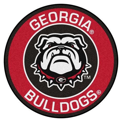27 University Of Georgia Bulldog Logo Roundel Round Mat Floor Rug