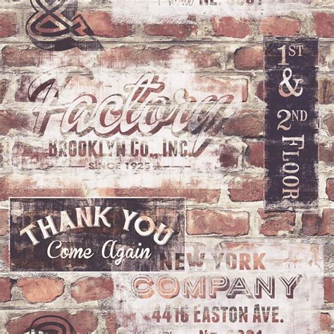 Rasch Portfolio New York Terracotta Red Brick Retro