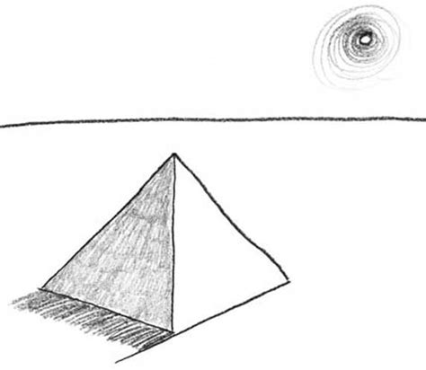 Pyramid Drawing Easy Simple Step By Step And Line
