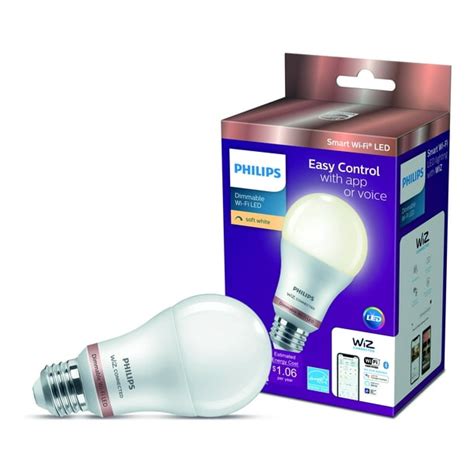 Philips Smart Wi Fi Connected Led 60 Watt A19 Light Bulb Frosted Soft