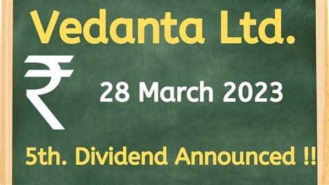 Vedanta 5th Interim Dividend Vedanta Share Latest News Vedanta