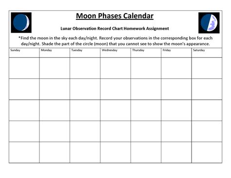 Moon Phases Blank Calendar School Pinterest Blank Calendar Moon