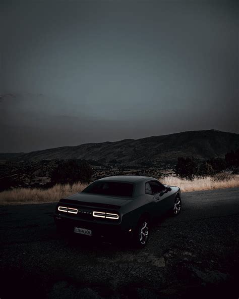 Black Dodge Challenger Wallpaper 4k