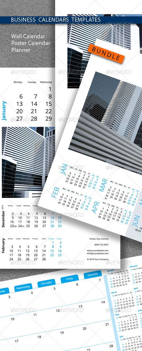 Business Calendars Templates Bundle 2015 2014 Calendar Poster