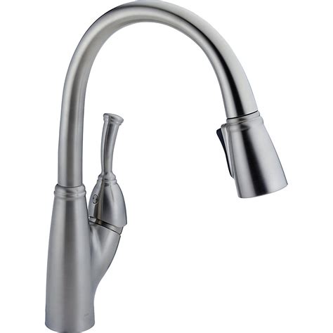 This essential piece of bathroom hardware serves a specific purpose but also acts as a touch of embellishment for the design of the room. Delta Single Handle Pull-Down Kitchen Faucet, Arctic ...