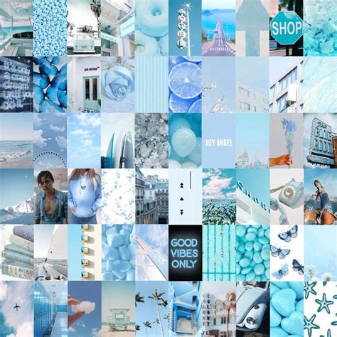 Light Blue Aesthetic Wallpaper Collage Blue Aesthetic Collage
