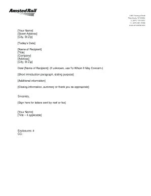 To whom it may concern, free, custom, personalized, cover letter tips, job. Fillable Online Dear Name of Recipient: (If unknown, use ...