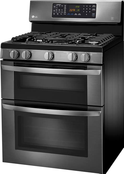 Customer Reviews Lg 61 Cu Ft Freestanding Double Oven Gas Convection Range Black Stainless