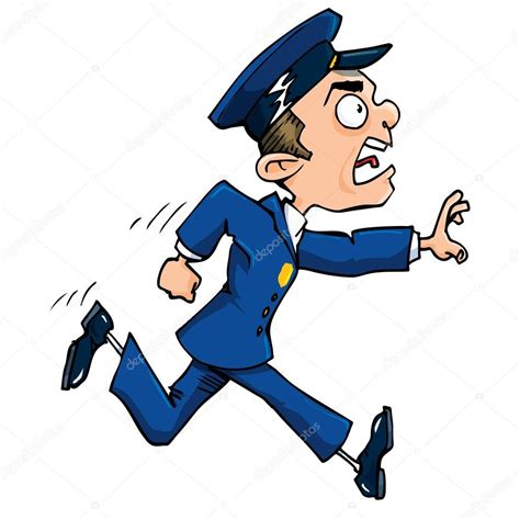 Policía De Dibujos Animados Corriendo — Vector De Stock © Antonbrand